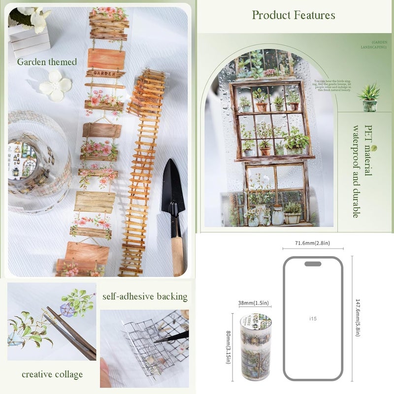 Frekyar 8 Rolls of Plant PET Tape Stickers for Journaling Supplies, Botanical Scrapbook Tape for Journaling, Scrapbooking, Junk Journal Supplies, DIY Crafts (Secret Realm) - Image 5